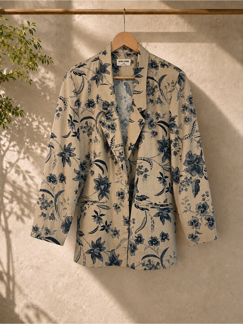Alfred Dunner Linen Floral Blazer Jacket Size 12 Made in USA